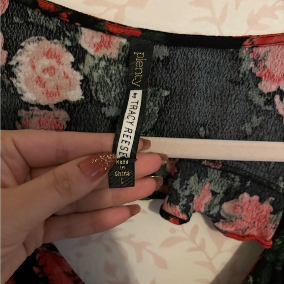 FALL CLEARANCE Tracy Reece floral Sleeveless jumpsuit open back - Black and Red - Picture 5 of 5